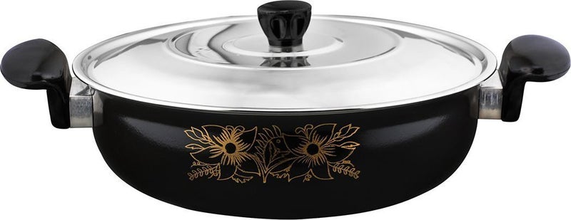 Kashvi Non-Stick Cast Iron Kadhai, Black, 3L Capacity - Image 3